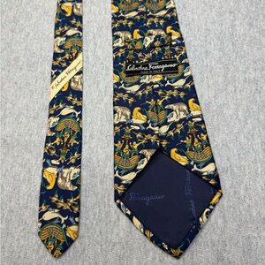 Salvatore Ferragamo Blue and Yellow Elegant Tie